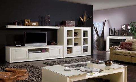 Salón mueble pino lacado